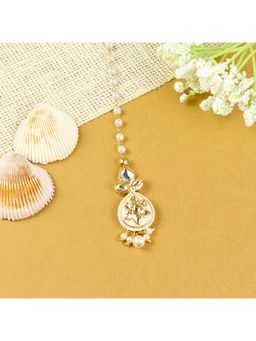 Asthetika Kids - White Embellished Beads Maang Tikka