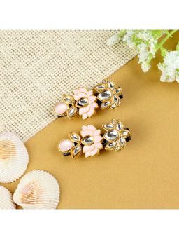 Asthetika Kids - Pink Embellished Metal Hair Clips (Pack of 2)
