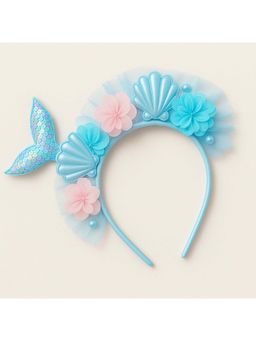 KNITROOT - Blue Self Design Polyester Hair Band