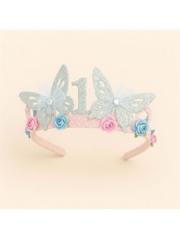 KNITROOT - Pink Self Design Polyester Hair Band