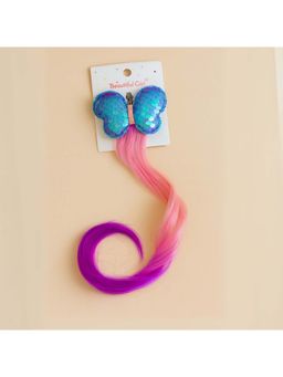 KNITROOT - Multi-Color Textured Polyester Hair Clip Extension
