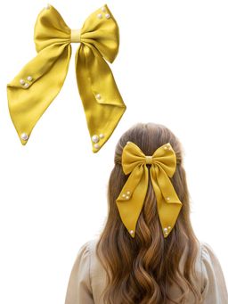 Ribbon Candy - Yellow Solid Synthetic Clip