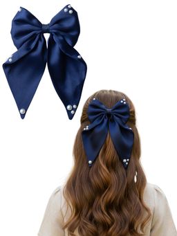 Ribbon Candy - Navy Blue Solid Synthetic Clip