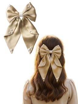 Ribbon Candy - Beige Solid Synthetic Clip