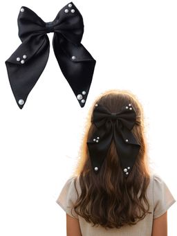 Ribbon Candy - Black Solid Synthetic Clip
