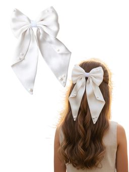 Ribbon Candy - White Solid Synthetic Clip