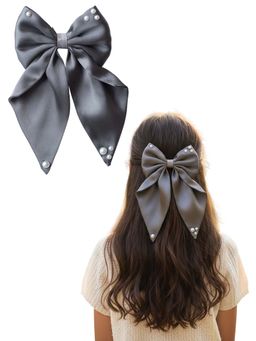 Ribbon Candy - Grey Solid Synthetic Clip