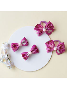 Ribbon Candy - Purple Solid Synthetic Clips and Rubber Band