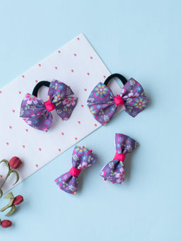 Ribbon Candy - Purple Solid Synthetic Clips and Rubber Band
