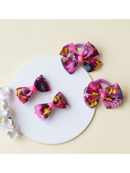 Ribbon Candy - Magenta Solid Synthetic Clips and Rubber Band