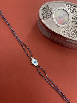 Digital Dress Room - Beautiful Designer Diamond Rakhi Hamsa Evil Eye Charm Thread Rakhi
