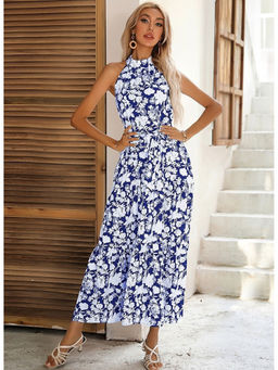 PARTIQ - Blue Floral Printed Maxi Dress