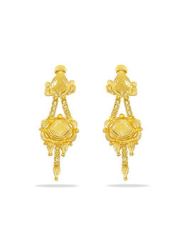 Candere by Kalyan Jewellers - 22K Yellow Gold Lightweight Dangle Earring