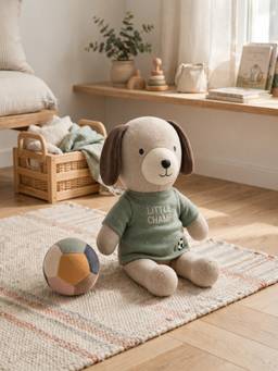 PLUCHI - Little Champ Cotton Knitted Stuffed Soft Toys Football and Pup (1-2 Years)