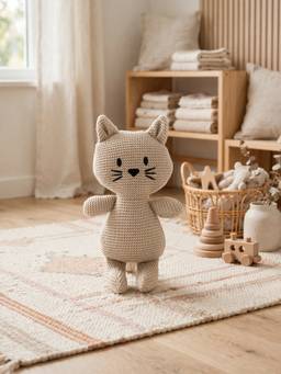PLUCHI - Kitty Cat Cotton Knitted Stuffed Soft Toy (1-2 Years)
