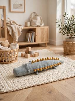 PLUCHI - Jaws Crocodile Cotton Knitted Stuffed Soft Toy (1-2 Years)