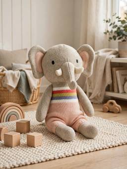 PLUCHI - Ellie Elephant- Cotton Knitted Stuffed Soft Toys (1-2 Years)