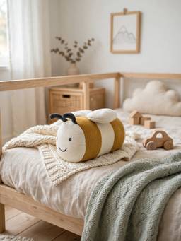 PLUCHI - Garden Heirloom Bee Cotton Knitted Stuffed Soft Toy (1-2 Years)