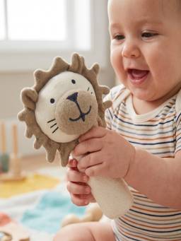 PLUCHI - Rattle Lion Cotton Knitted Stuffed Soft Toys (1-2 Years)