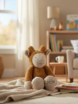 PLUCHI - Molly The Giraffe Cotton Knitted Stuffed Soft Toy (1-2 Years)