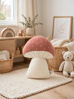 PLUCHI - Mushy Moo Mushroom Cotton Knitted Stuffed Soft Toy (1-2 Years)