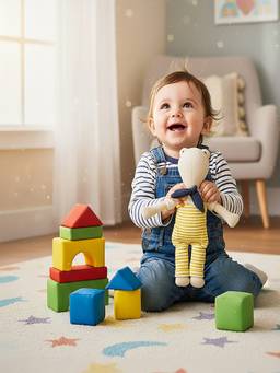 PLUCHI - Puddles The Toad Cotton Knitted Stuffed Soft Toy (1-2 Years)