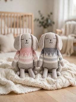 PLUCHI - Petal & Pebble Puppies Cotton Stuffed Soft Toy (Pack Of 2) (1-2 Years)