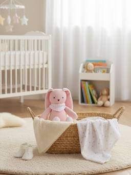 PLUCHI - Queenie Bunny Hop Toy Cotton Knitted Stuffed Soft Rattle Toy (1-2 Years)