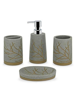Freelance - Soho Polyresin 4 Pcs Bathroom Set-Dispenser Holder Tumbler & Soap Dish