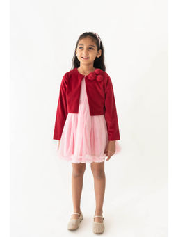 A Little Fable - Velvet Rosette Shrug for Girls