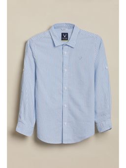 Allen Solly - Light Blue Stripes Full Sleeves Casual Shirt