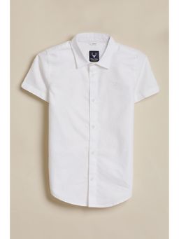 Allen Solly - White Solid Half Sleeves Casual Shirt