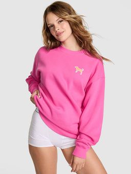 Victoria's Secret - Pink Ivy Fleece Oversized Pink Sweatshirt