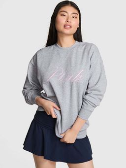 Victoria's Secret - Pink Ivy Fleece Oversized Grey Sweatshirt