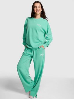 Victoria's Secret - Pink Ivy Fleece Oversized Green Sweatshirt