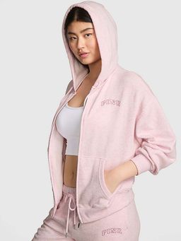 Victoria's Secret - Pink Ivy Fleece Campus Full-Zip Hoodie