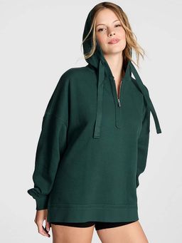 Victoria's Secret - Pink Ivy Fleece Tunic Hooded Neck Green Sweatshirt