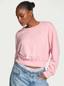Victoria's Secret - Angel Essentials Obsessed Terry Crop Pink Sweatshirt