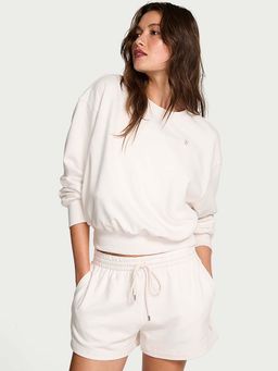 Victoria's Secret - Angel Essentials Obsessed Terry Crop Off White Sweatshirt