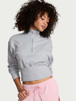 Victoria's Secret - Angel Essentials Status Terry Fitted Half-Zip Grey Sweatshirt