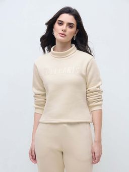 ELLE - Women Cream Branding Logo Sweatshirt