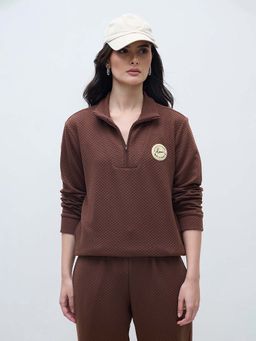 ELLE - Women Brown Boucle Sweatshirt