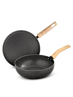 Bergner - Earth Black 2 Pcs Non-Stick Cookware Set