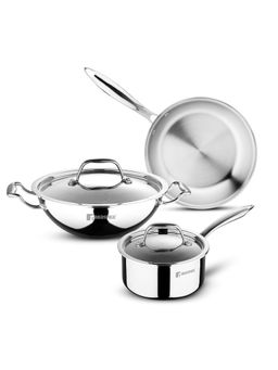 Bergner - Silver Argent Triply 3 Pcs Cookware Set