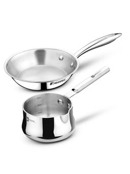 Bergner - Silver BE Essentials Triply 2 Pcs Cookware Combo - Induction Bottom