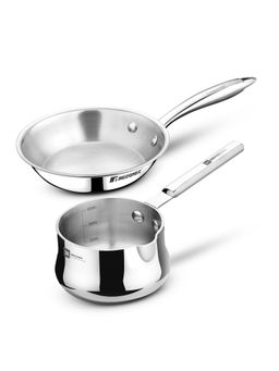 Bergner - Silver BE Essentials Triply 2 Pcs Cookware Combo - Induction Bottom