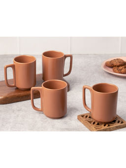 BODHI HOUSE - Brown Eco Cozy Ceramic Tea Cups (Pack of 4)