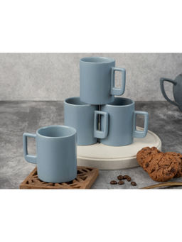 BODHI HOUSE - Mist Blue Eco Cozy Ceramic Tea Cups (Pack of 4)