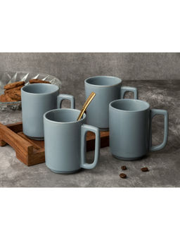BODHI HOUSE - Mist Blue Eco Cozy Ceramic Tea Cups (Pack of 4)