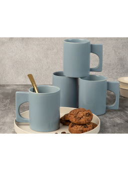 BODHI HOUSE - Mist Blue Eco Cozy Ceramic Tea Cups (Pack of 4)